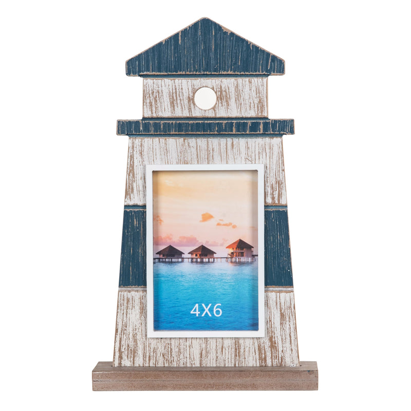 Beachcombers Lighthouse Frame, Holds 4x6 Photo, 14.18-inch Width