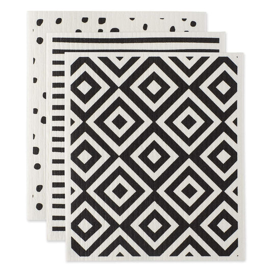 DII Towel, 7.75 x 6.75", Black & White