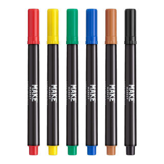 Uchida 522-6A Fabric Fine Point Primary Marker, Set of 6