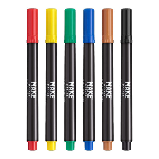 Uchida 522-6A Fabric Fine Point Primary Marker, Set of 6
