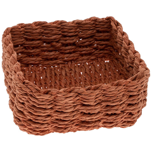 Boston International Woven Basket Napkin Holder Caddy, Cocktail Size, Terracotta