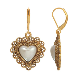 1928 Jewelry Company Earring, 1.63"L x 0.94"W, White