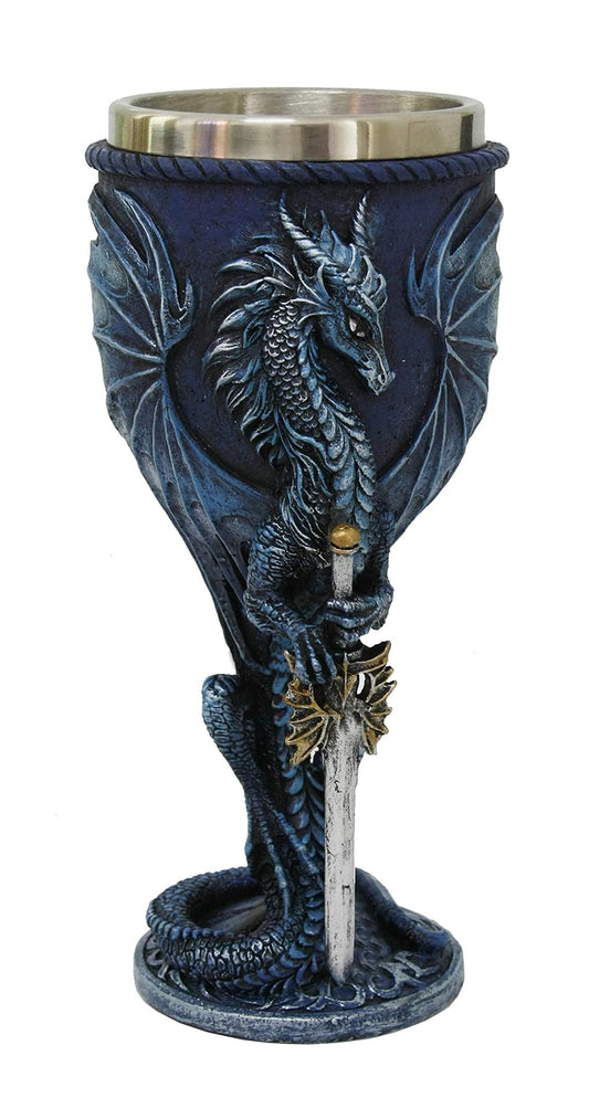 Pacific Trading Sea Blade Dragon Goblet with Stainless Steel Inert