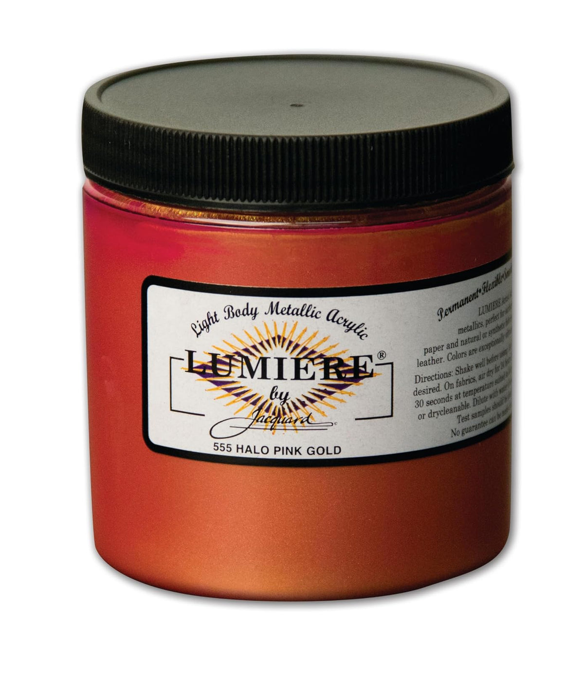 Jacquard Lumiere Fabric Color 8 oz Jar - Halo Pink Gold