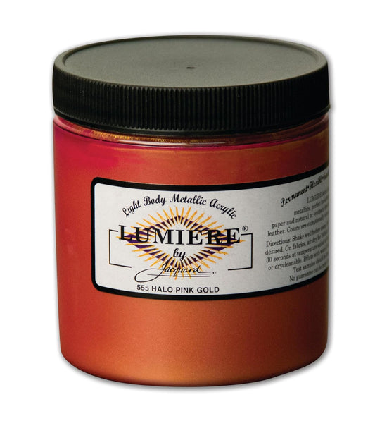 Jacquard Lumiere Fabric Color 8 oz Jar - Halo Pink Gold