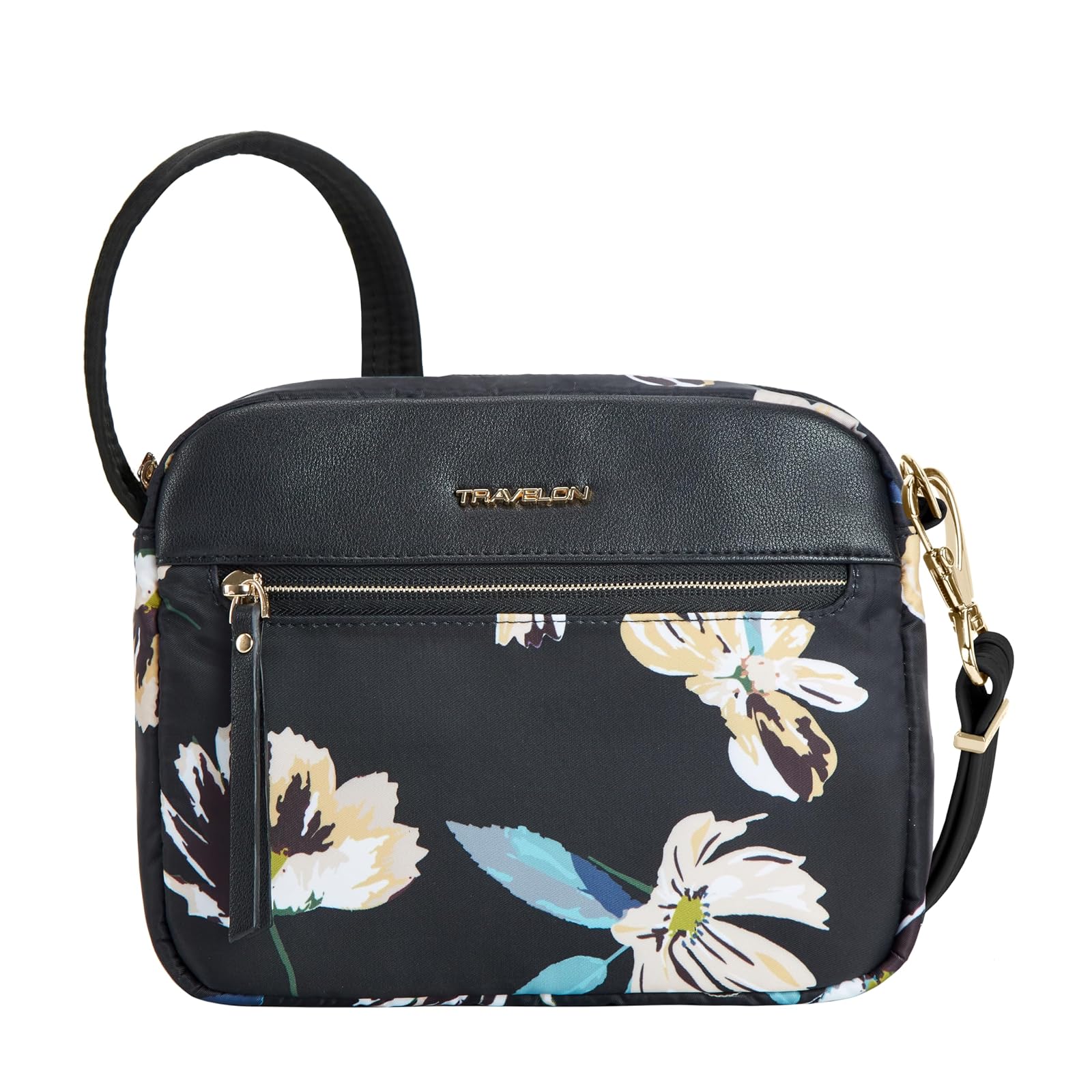 Travelon Addison-Anti-Theft-Small Crossbody Bag, Midnight Floral, One Size