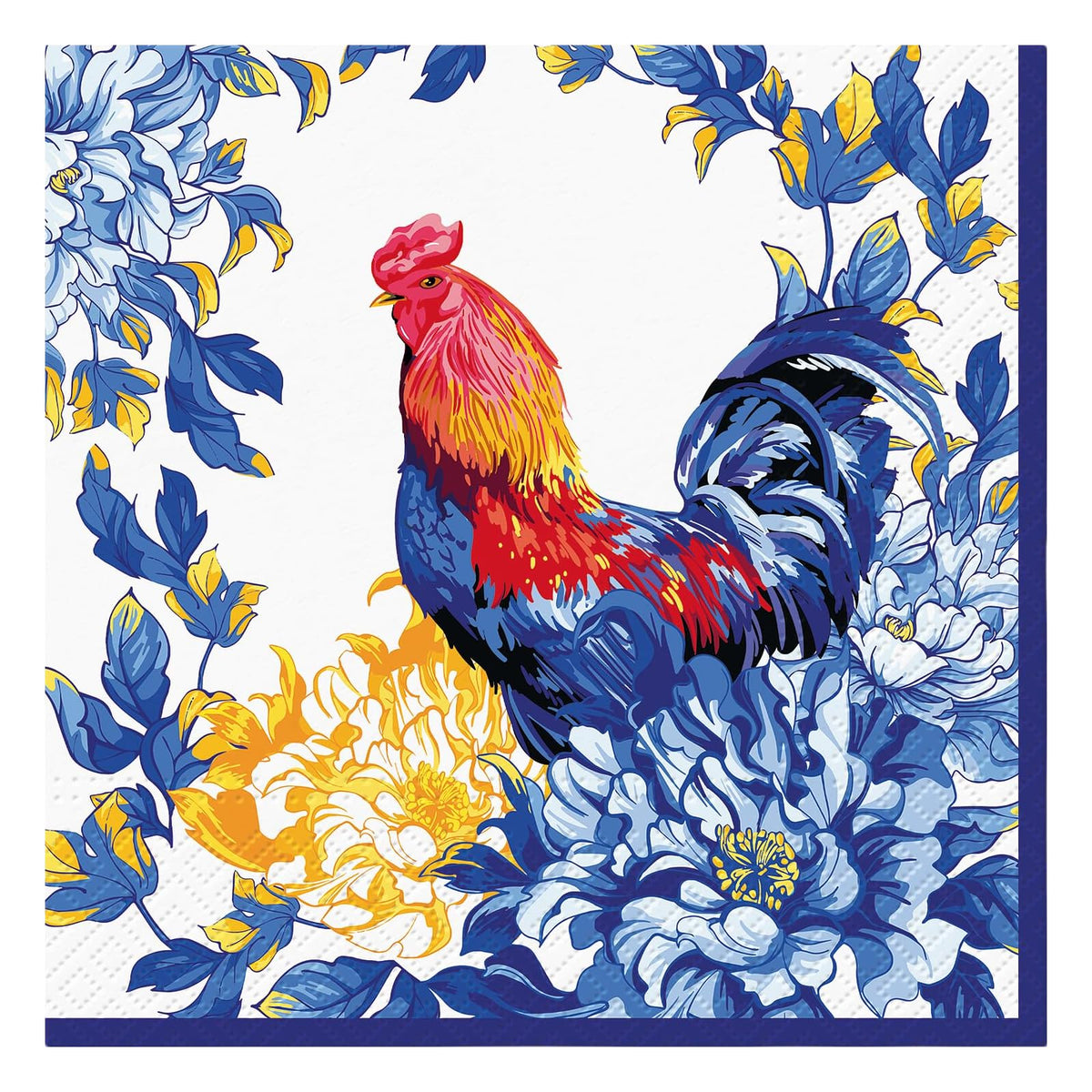 Abbott Collection Disposable Napkin, Blue/White