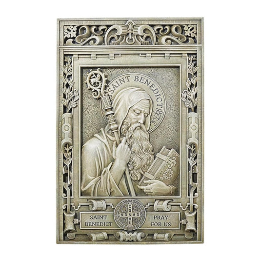 Christian Brands Saint Benedict Garden Wall Plaque, 15 Inch