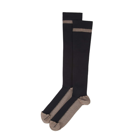 Travelon 13472-500 Large Copper Infused Compression Socks Black
