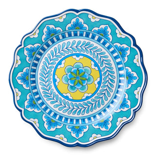 Certified International Dishware Plate, Large (11 inches), Turquoise Blue, Yello