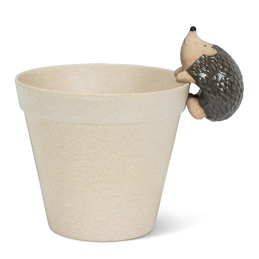 Abbott Collection  27-CRITTER-181 Climbing Hedgehog Pot Hanger, Grey