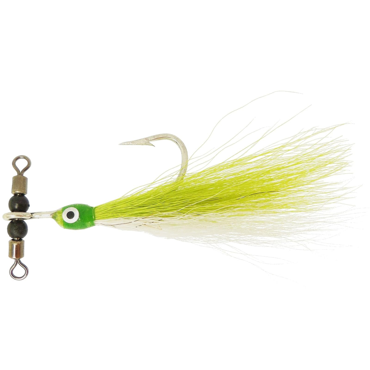 Thundermist Lure Company Fishing Hook, Medium/5 x 6, Chartreuse/White