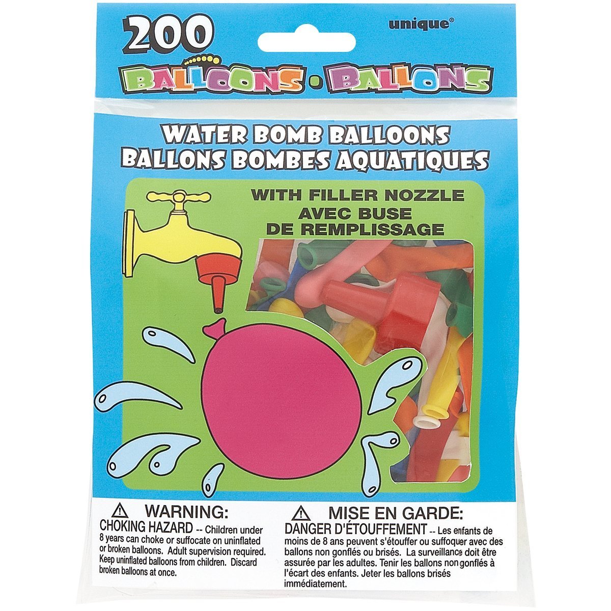 Unique Balloon, 200 Count (Pack of 1), Multicolor
