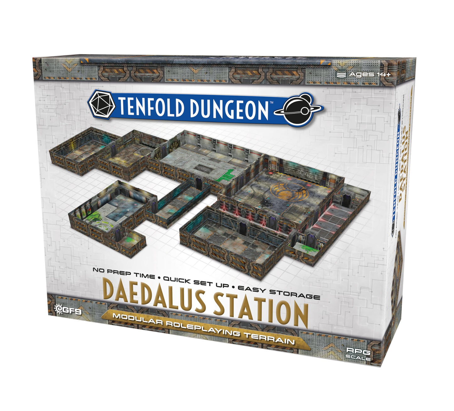 Gale Force Nine Tenfold Dungeon Daedalus Station Modular Roleplaying Terrain Set with Quick Setup and 1 x 1-Inch Scale