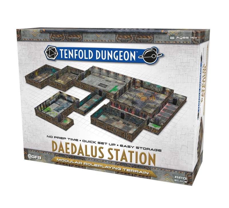Gale Force Nine Tenfold Dungeon Daedalus Station Modular Roleplaying Terrain Set with Quick Setup and 1 x 1-Inch Scale