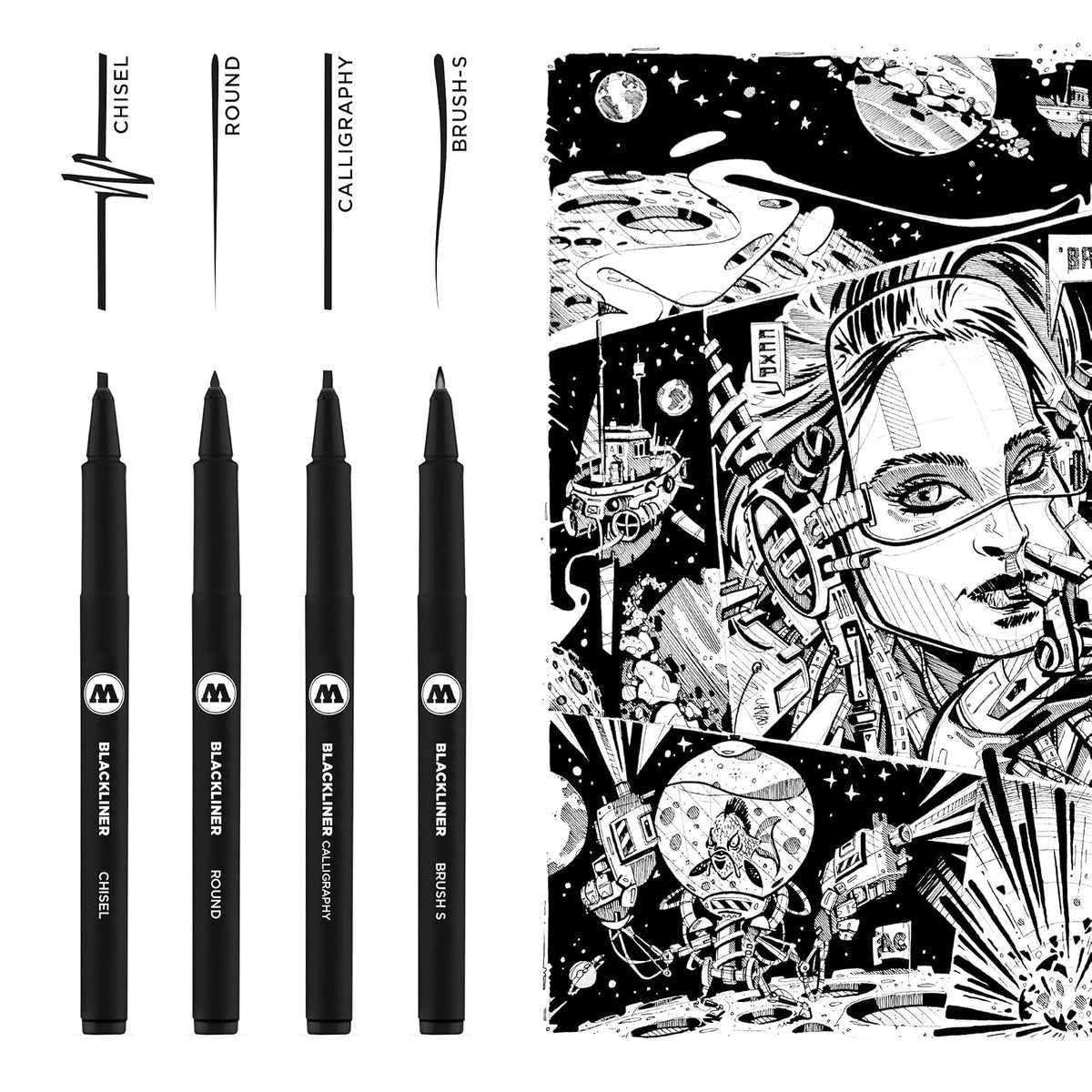 MOLOTOW Writing Instrument, 1 Count (Pack of 4), black