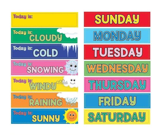 HyGloss Days of the Week Cards, 2.5"x11"
