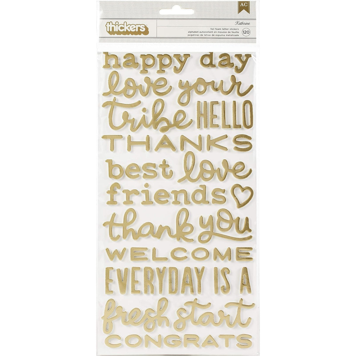 American Crafts Sticker Decal, 5.5x11 inches, Multicolor