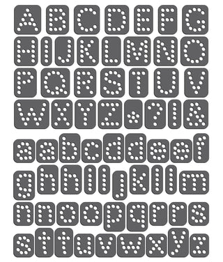 Rhinestone Genie Font-Arial 1 inch Magnetic Rhinestone Template, Black