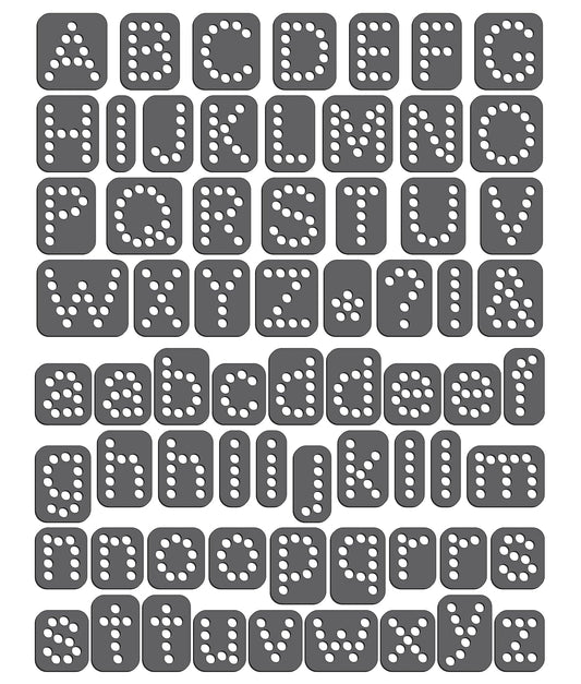 Rhinestone Genie Font-Arial 1 inch Magnetic Rhinestone Template, Black
