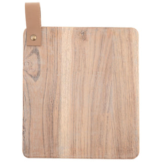 Karma Cutting Board, 8.5"L x 9.5"W, Board with Leather Strap