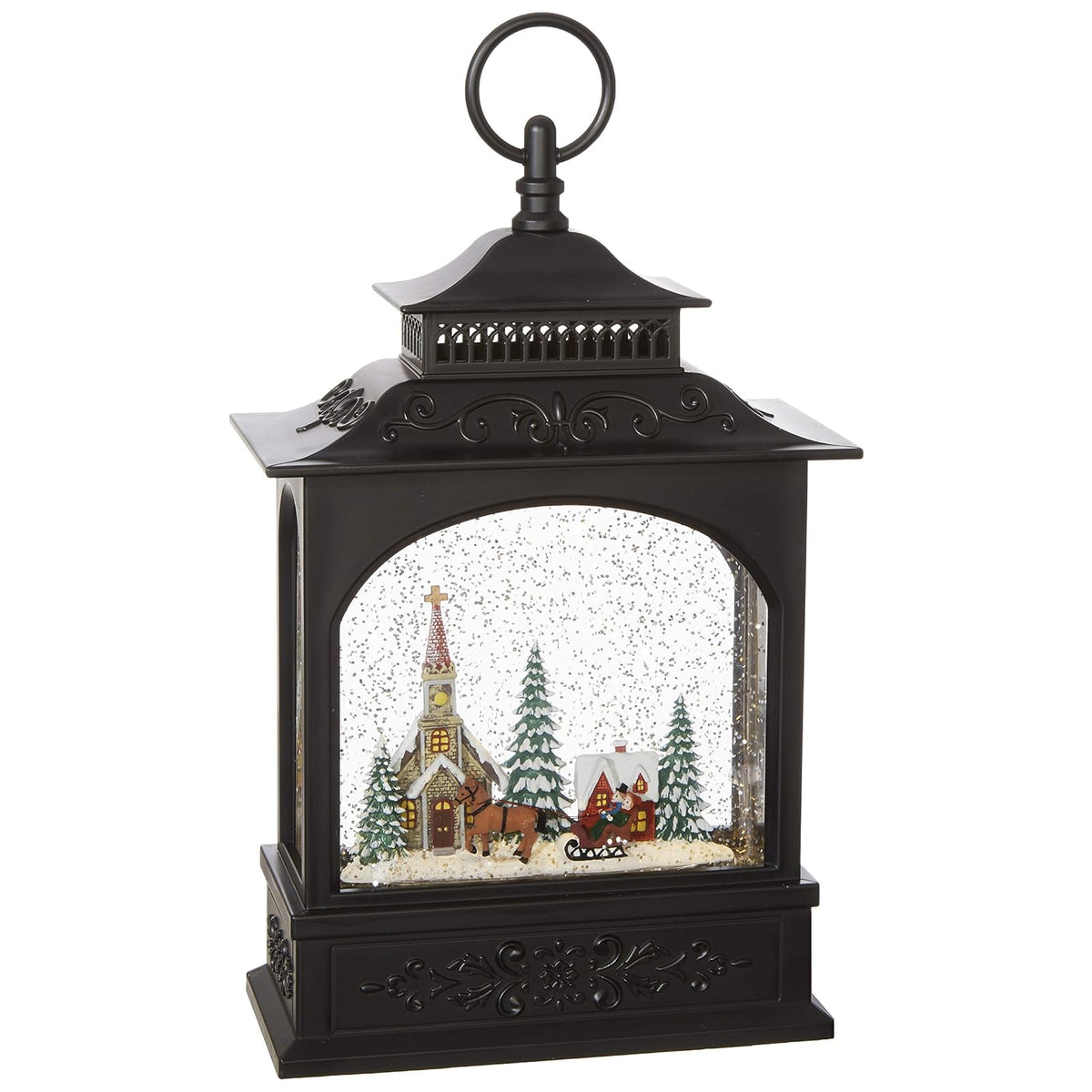 RAZ Imports Snow Globe, 7" x 3.5" x 11", Black