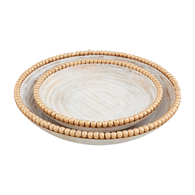 Mud Pie Gold Metal Beaded Bowl, small 3" x 14" dia | large 3 1/2" x 18" dia