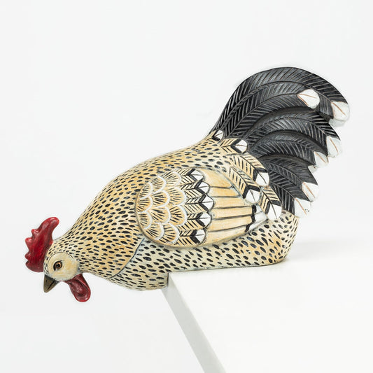 Abbott Collection  27-GALLO-550 Peering Rooster, Beige/Black