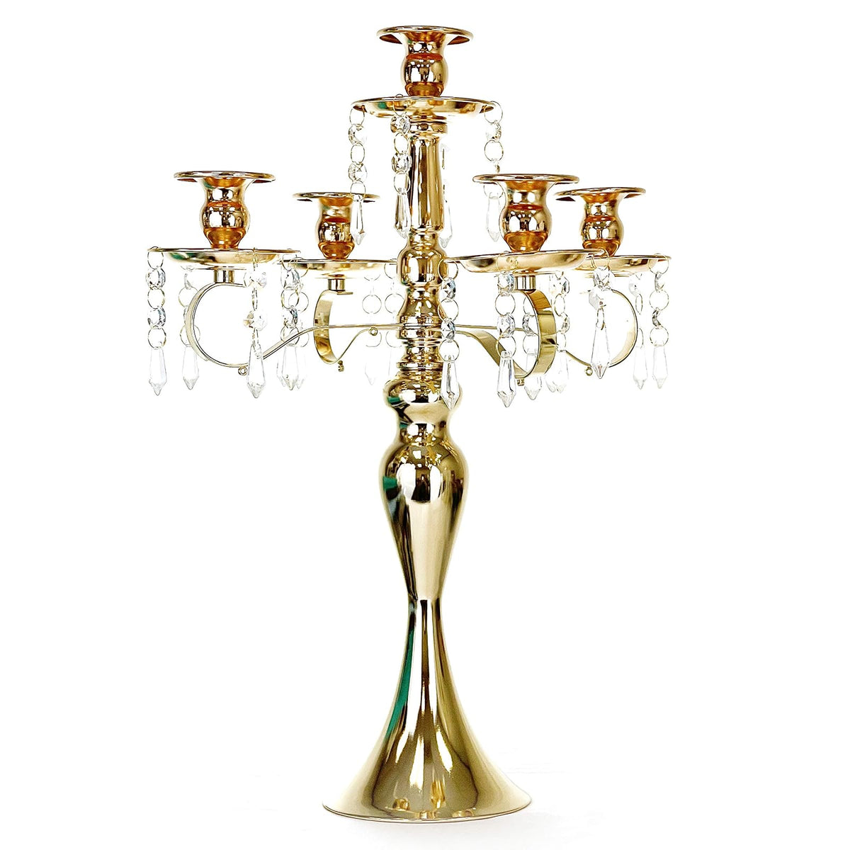 allgala Candle Holder, 19" H x 13" L x 13" W, 18" 5arm Gold
