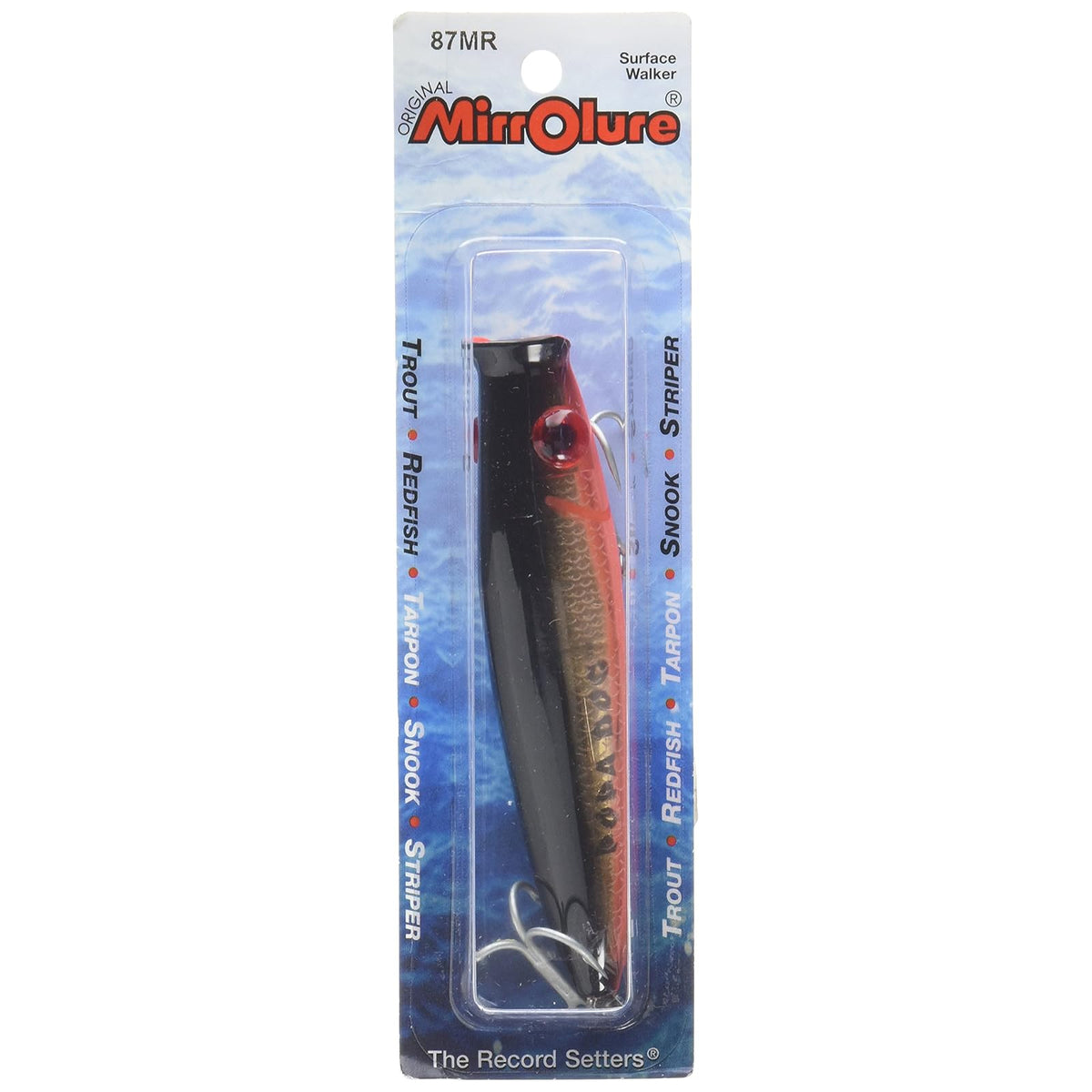 MirrOLure Fishing Hook, 4 Inch (Pack of 1), Black Fluorescent Orange