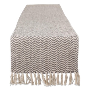DII Design Woven Basic Tabletop Collection, Chevron Table Runner, 15x108, Gray
