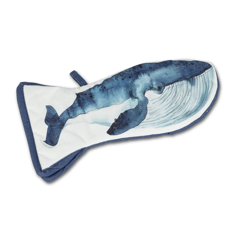 Abbott Collection 56-SM Whale Shaped Oven Mitt, White/Navy