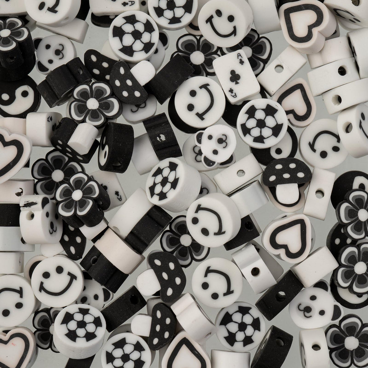 John Bead Craft Bead, 1mm, Black & White