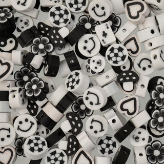 John Bead Craft Bead, 1mm, Black & White