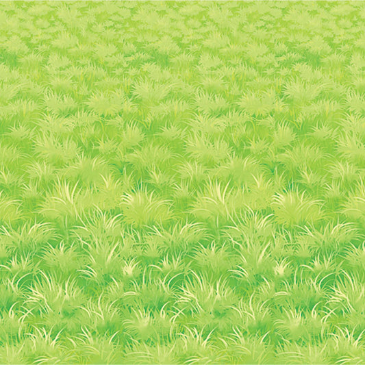 Beistle Printed Plastic Green Meadow Grass Photography Backdrop Princess Theme Decorations Birthday Party Photo Booth Background, 4' x 30'