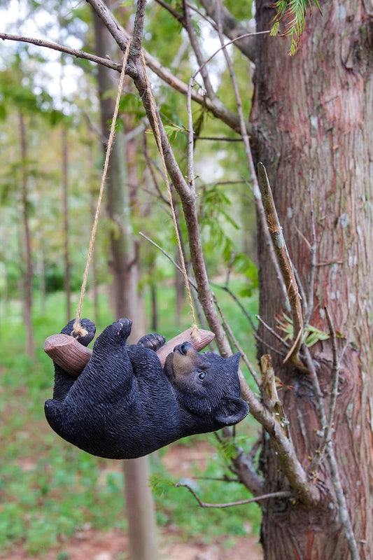 Hi Line Gift Ltd 87957-H Hanging Black Bear Lying in Branch, 5.5-inch Length