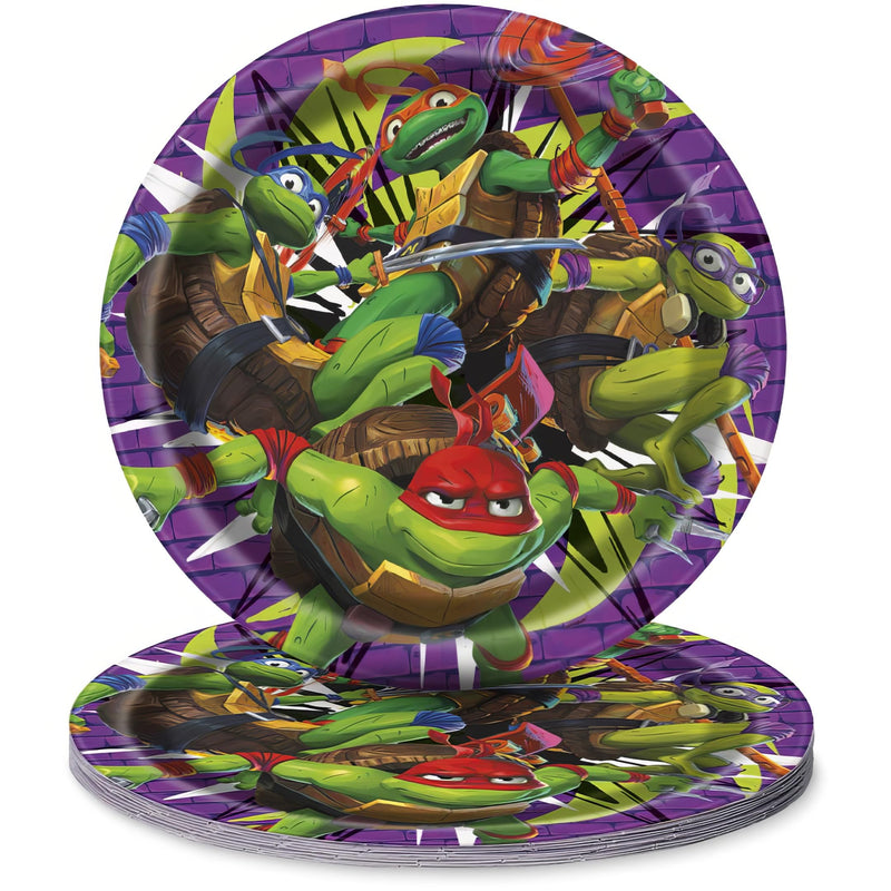 Unique Industries Teenage Mutant Ninja Turtle Mayhem Plates, 9-inch Diameter, Set of 8, Boy, Birthday, Christening, Party Supplies