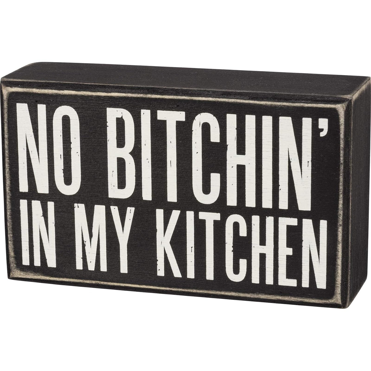 Primitives by Kathy Decorative Signage, 6x3.5 inches, Black, White