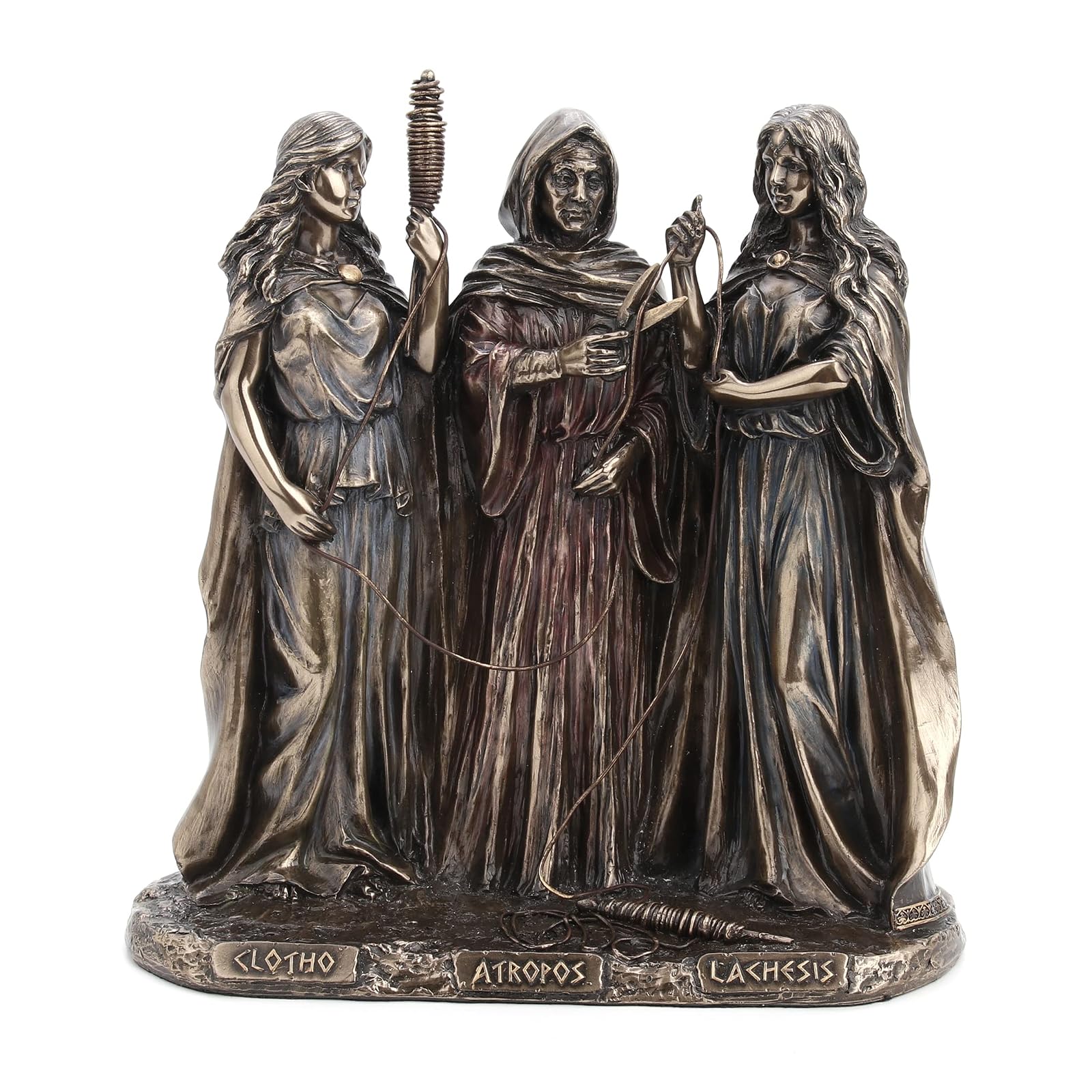 Unicorn Studio The Three Fates of Destiny Cold Cast Resin Antique Bronze Finish Greek Statue
