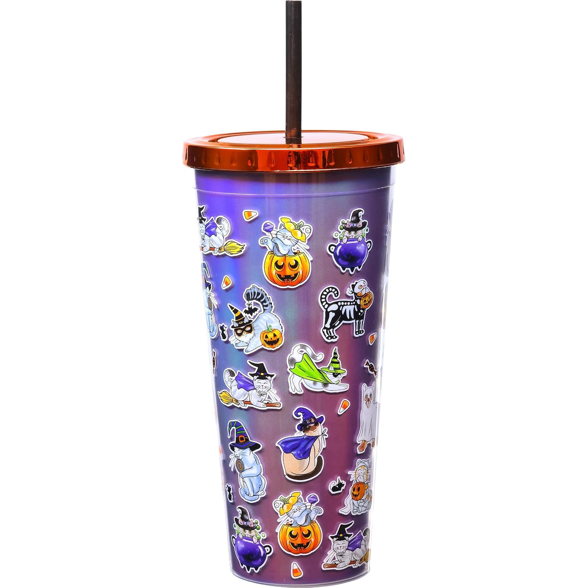 Spoontiques Drinking Cup, 20 oz, Halloween Cat Doodles