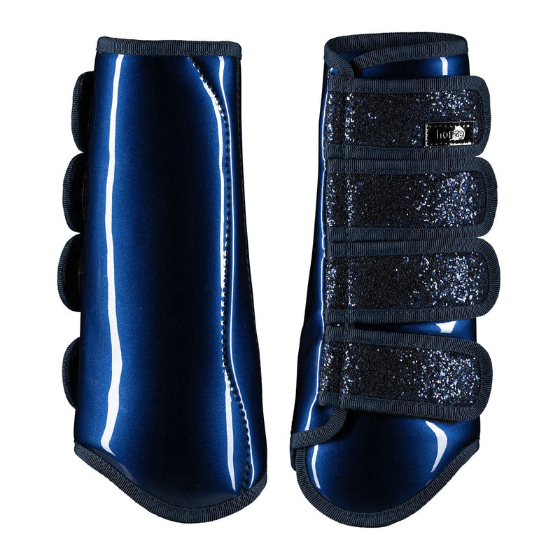 HORZE Protection Boots with Glitter - Dark Blue - Pony