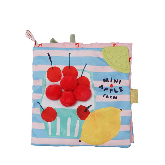 Manhattan Toy Mini-Apple Farm Soft Activity Crinkle Book for Baby & Toddler with Discovery Mirror and Textured Teether