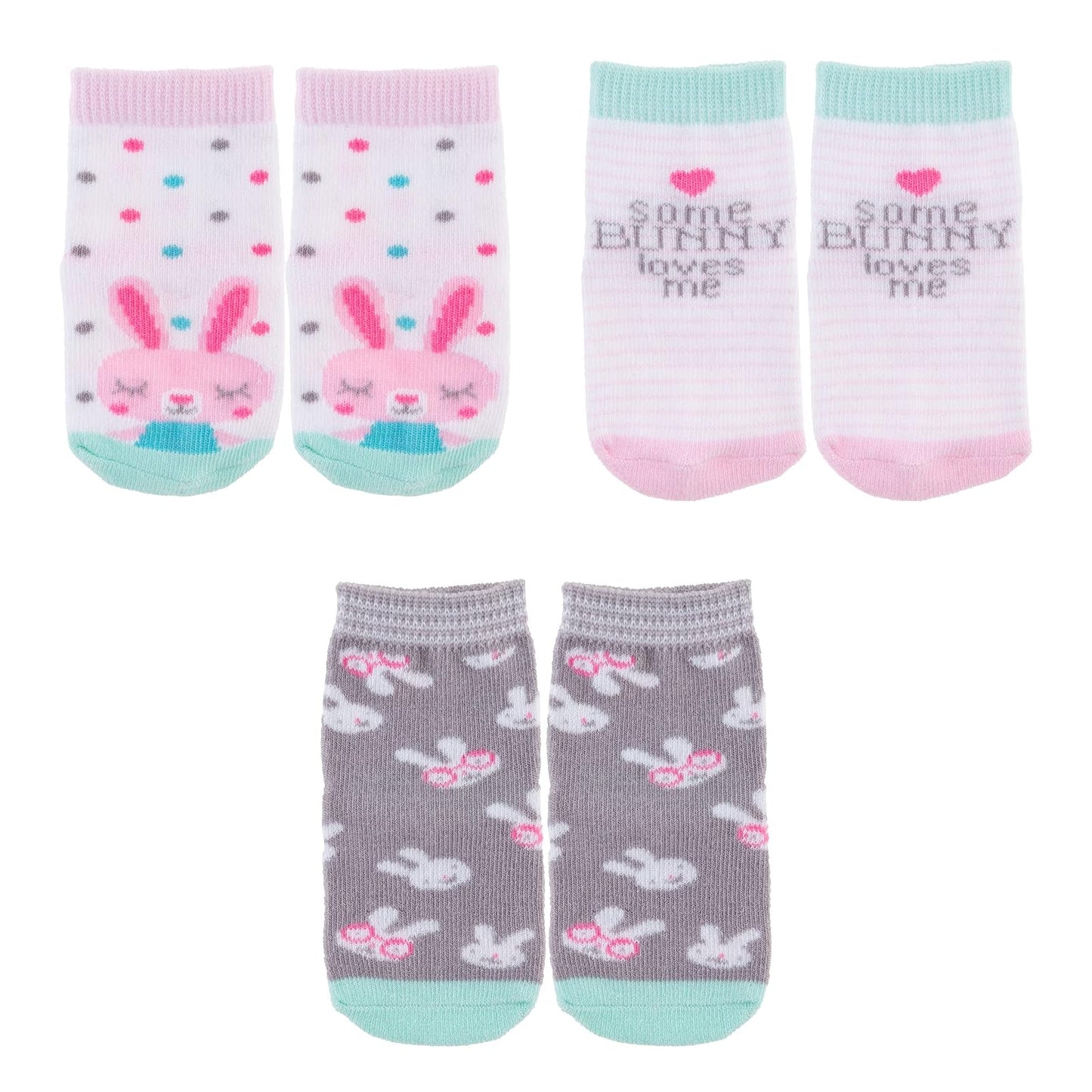 Stephen Joseph Baby Socks, Pack of 3, Bunny