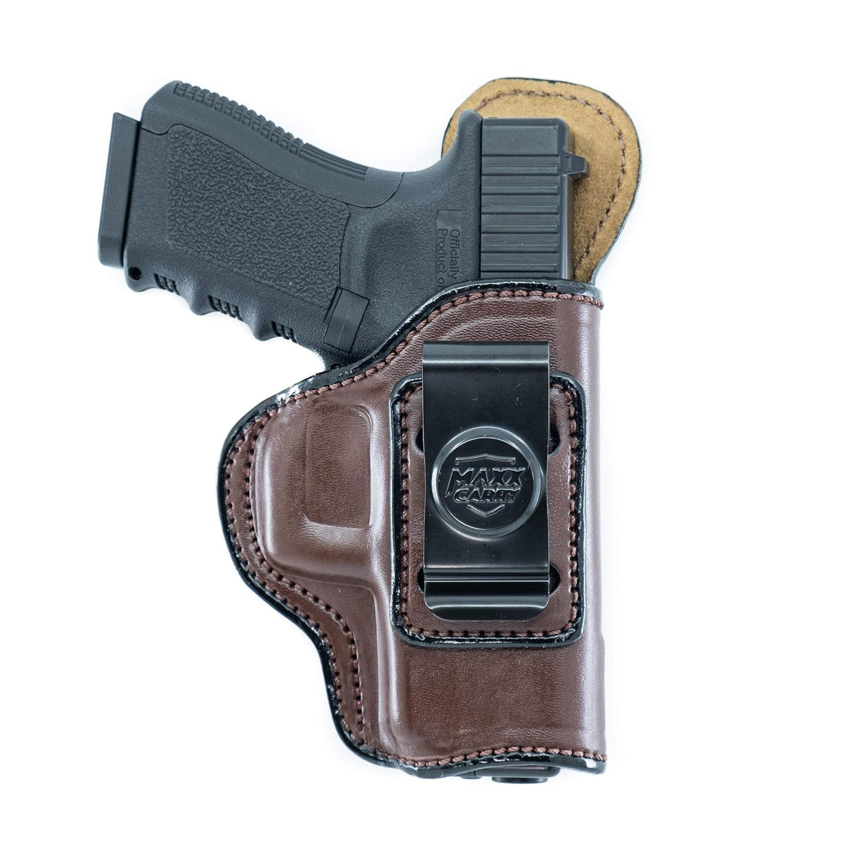 Cardini Leather USA Gun Holster, Right Hand, Brown - Right Hand Draw (Inside the
