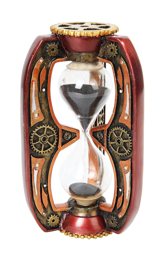 Pacific Trading PTC 6.13 Inch Red Steampunk Inspired Sand Timer Hourglass Statue Figurine