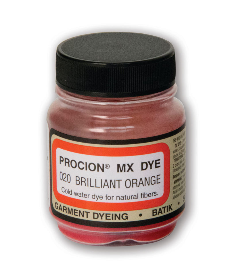 Jacquard Procion Mx Dye - Undisputed King of Tie Dye Powder - Brilliant Orange- 2/3oz Net Wt - Cold Water Fiber Reactive Dye Made in USA