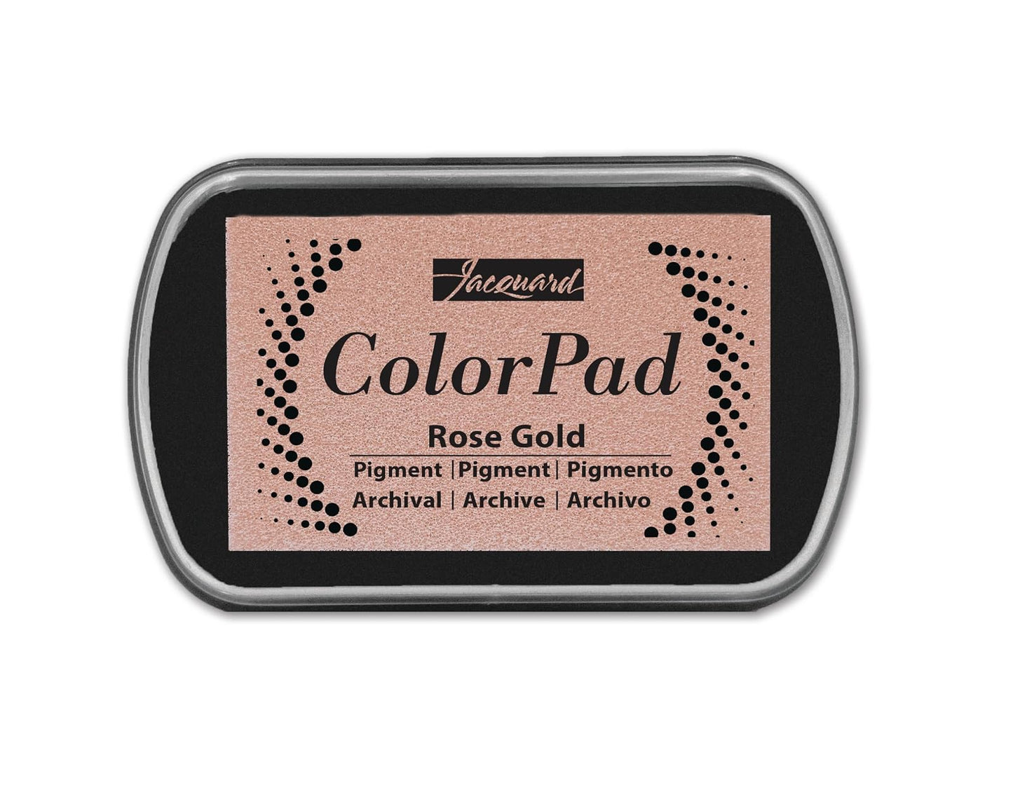 Jacquard ColorPad Archival Pigment Ink Stamp Pads- Metallic Rose Gold - Acid Free - Non-Toxic - Excellent for Blending, Embossing and Stamping
