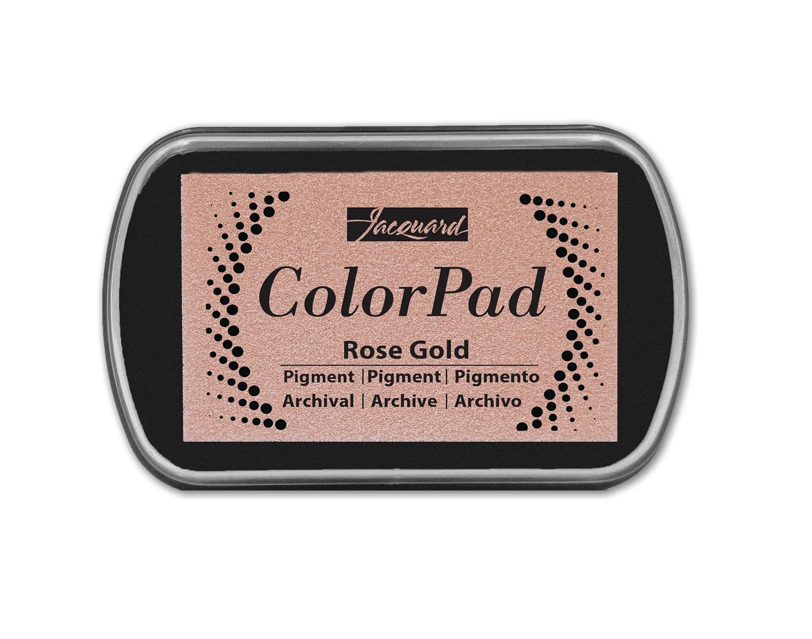 Jacquard ColorPad Archival Pigment Ink Stamp Pads- Metallic Rose Gold - Acid Free - Non-Toxic - Excellent for Blending, Embossing and Stamping