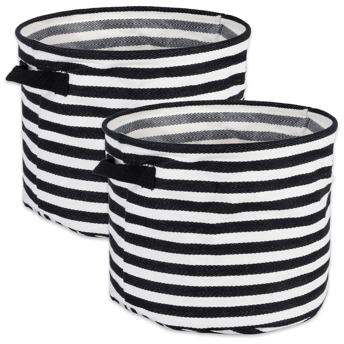 DII Laundry Hamper, Medium Round, 12x9.5", Black
