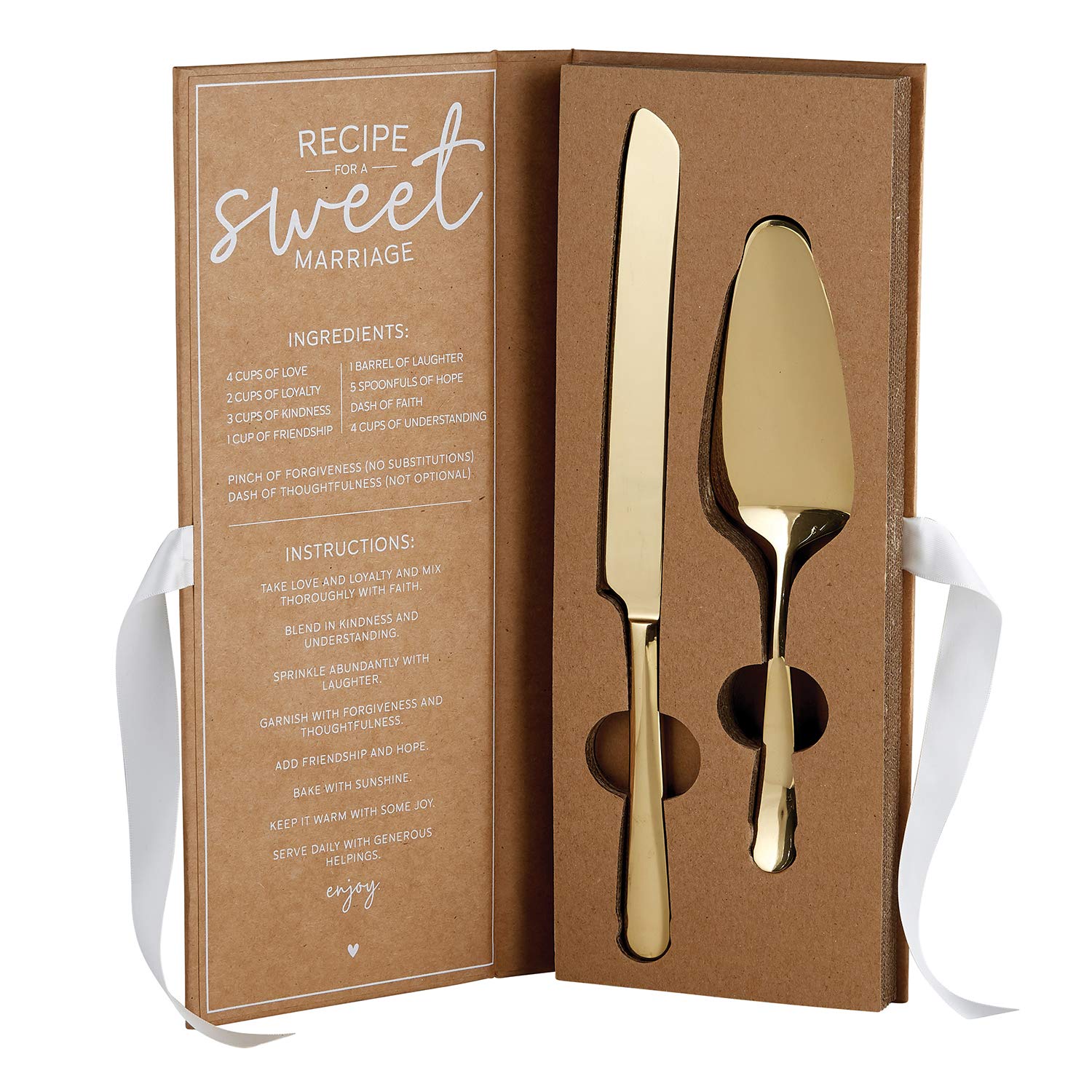 Creative Brands Santa Barbara Design Studio Wedding Cardboard Book Gift Set, 2-Piece, Cake Serving